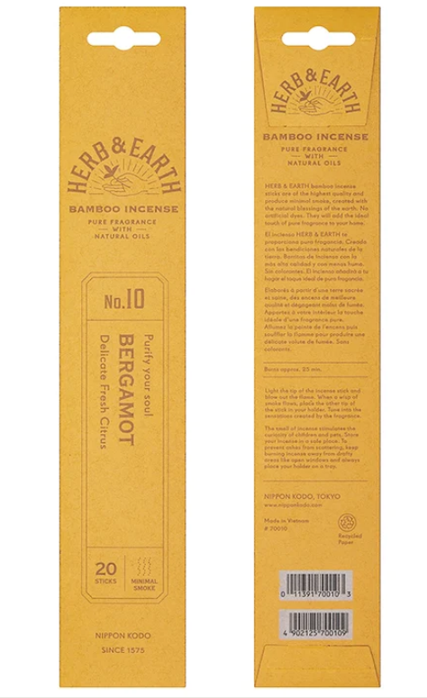 Japanese incense sticks Herbs and Earth Bergamot