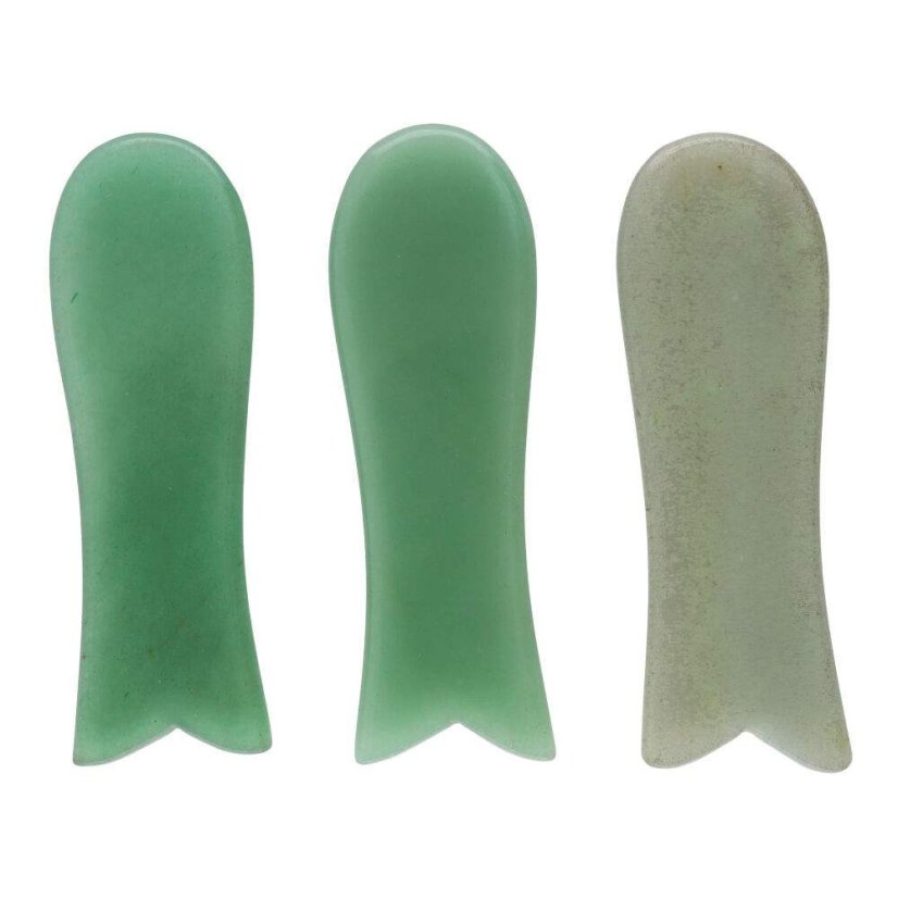 Masážní kámen Gua sha ryba zelený křemen velká