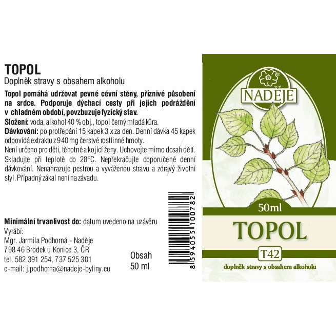 Tinktura z byliny Topol - zdravé tělo