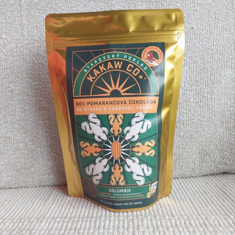 80% pomerančová čokoláda Kolumbie 250 g