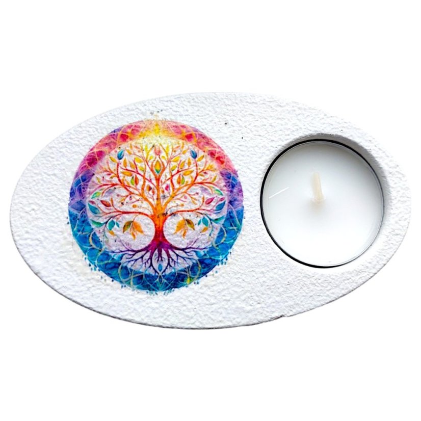 Svietnik na čajovú sviečku Barvy Stromu života