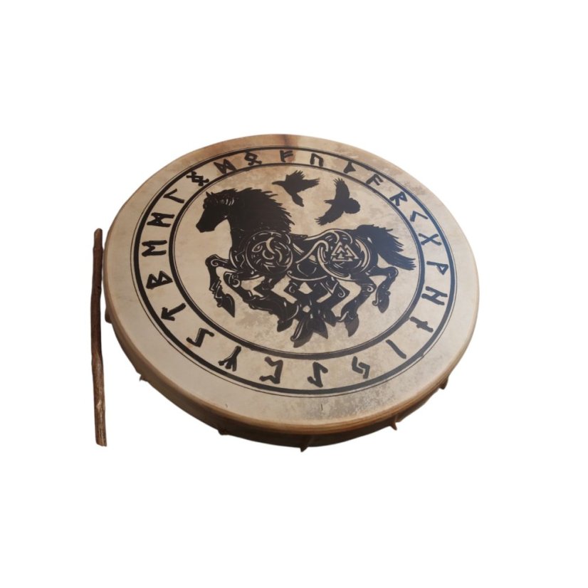 Šamanský buben 50 cm Sleipnir a Runy