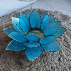 Svícen Lotos 5.čakra modrý