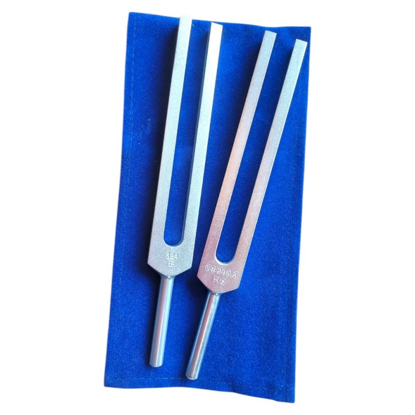 Set terapeutických ladiček hliník Tukové buňky 295,8 Hz a Svaly 324 Hz