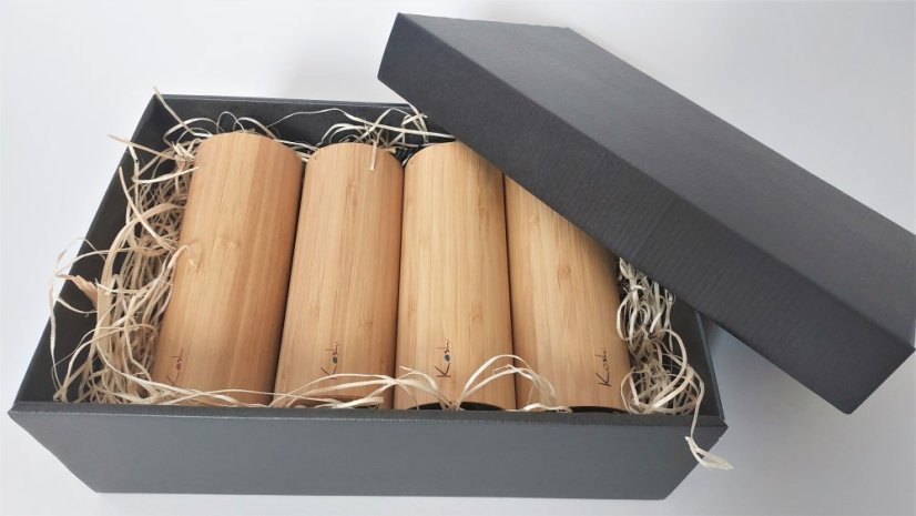 Dárková krabička na sadu 4 zvonkohry šedá