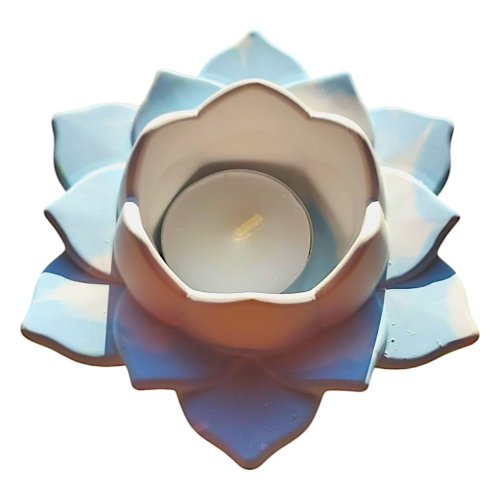 Sviečka na čajovú sviečku Lotus 5. čakra svetlomodrá