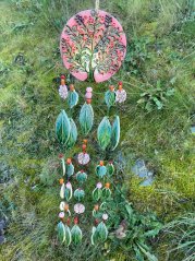 Keramická zvonkohra Strom života ružový