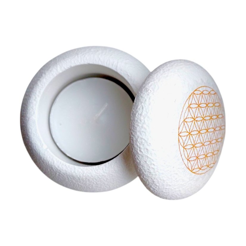 Svietnik s viečkom na čajovú sviečku Kvet života