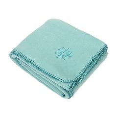 Asana Blanket jogová deka s výšivkou LOTUS Tyrkys