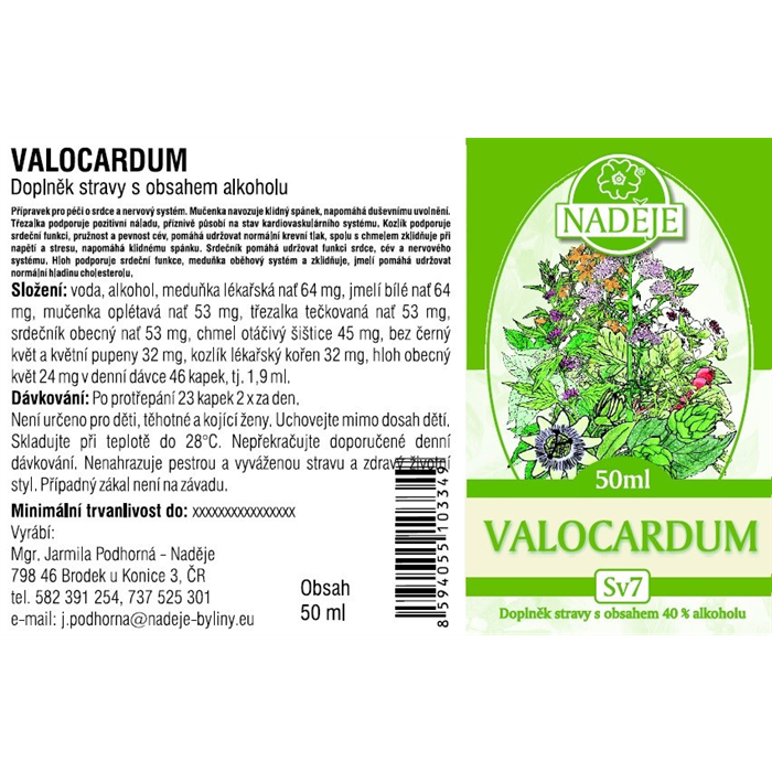 Tinktura Valocardum – harmonizace srdce i mysli