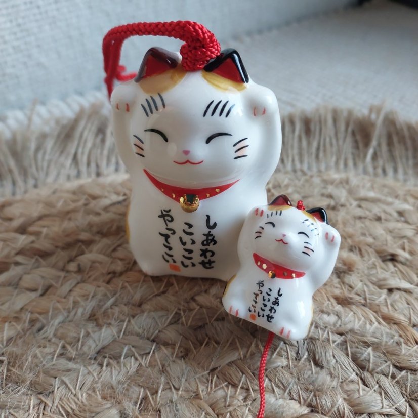 Zvonkohra Ceramic Furin Bell Maneki Neko Calico