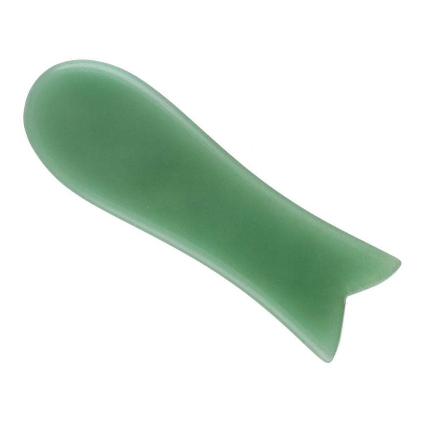 Masážní kámen Gua sha ryba zelený křemen velká