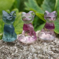 Soška Kočka Sphynx Fluorit