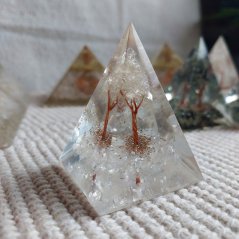 Orgonitová pyramída Krištáľ Strom života 4 cm
