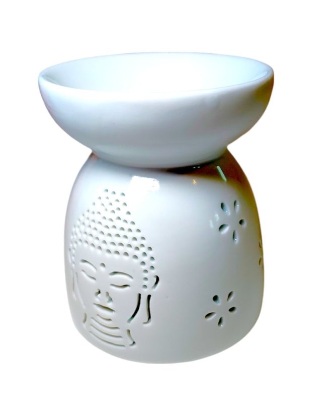Aromalampa Buddha biela