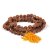 Mala náhrdelník Rudraksha s oranžovým střapcem