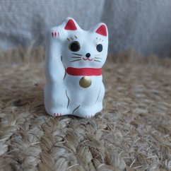 Rituálna figúrka Maneki Neko Shiro Šťastie