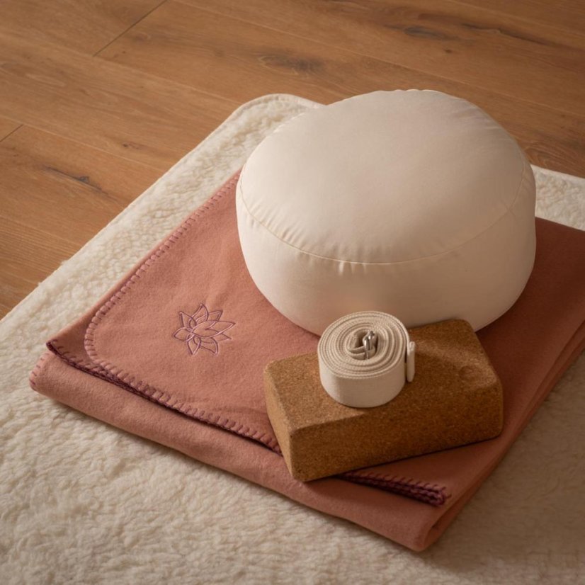 Jógová deka Asana Blanket s výšivkou LOTOS Růžová