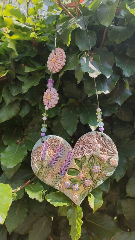 Keramický záves Srdce Lúka