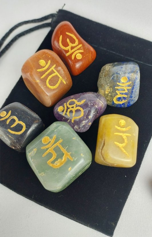 Čakrová sada kameňov vo vrecku