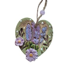 Keramický prívesok Levanduľové srdce