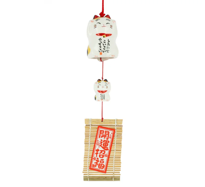 Zvonkohra Ceramic Furin Bell Maneki Neko Calico