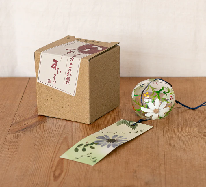 Zvonkohra Skleněný Furin Bell Feng Shui Hinagiku
