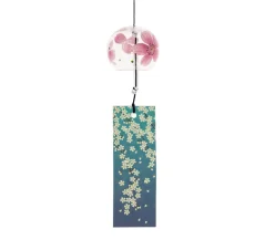 Zvonkohra Skleněný Furin Bell Feng Shui Sakura