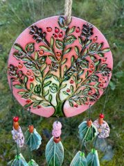 Keramická zvonkohra Strom života ružový