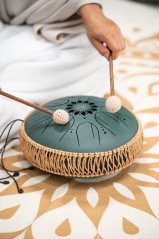 Kovový buben Octave Steel drum zelený F# moll Sonic Energy 432 Hz