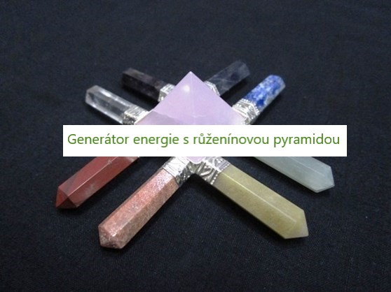 Generátor energie s pyramídou z ružového kremeňa
