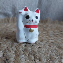 Rituální figurka Maneki Neko Shiro Štěstí
