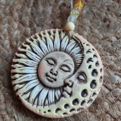 Keramický prívesok Slnko a Mesiac