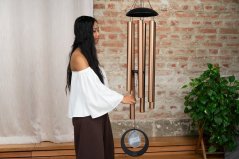 Zvonkohra Meditační šedý Achát bronzová 432 Hz