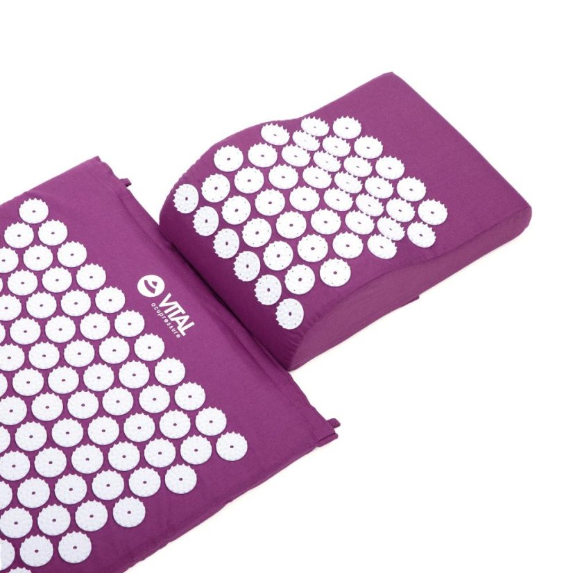 Akupresurní podložka a polštář set Standard Deluxe Set Soft Vital vínová